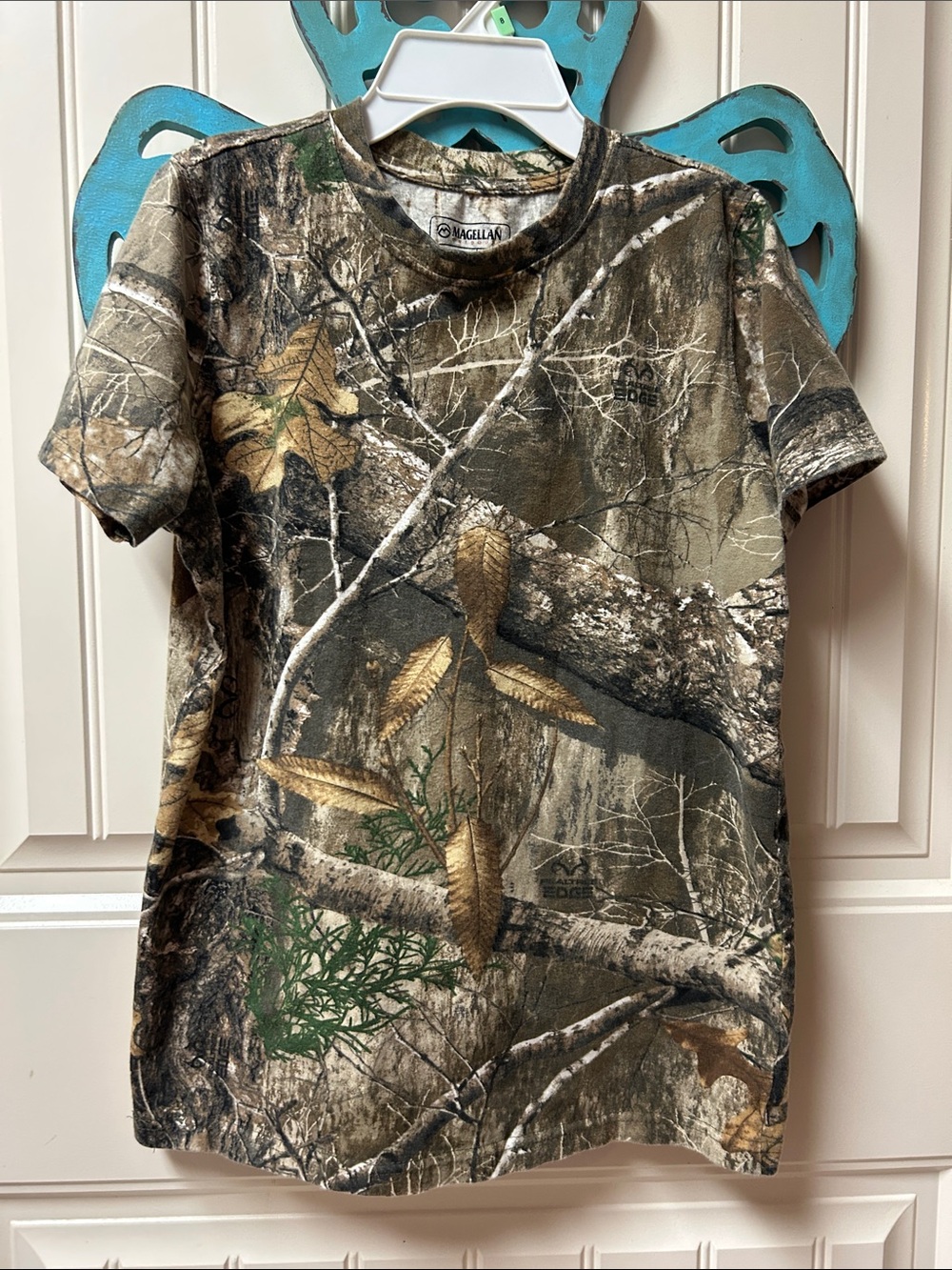 Magellan Outdoors Kids' Woodland Camo Short Sleeve Tee - Brown, Green, Tan